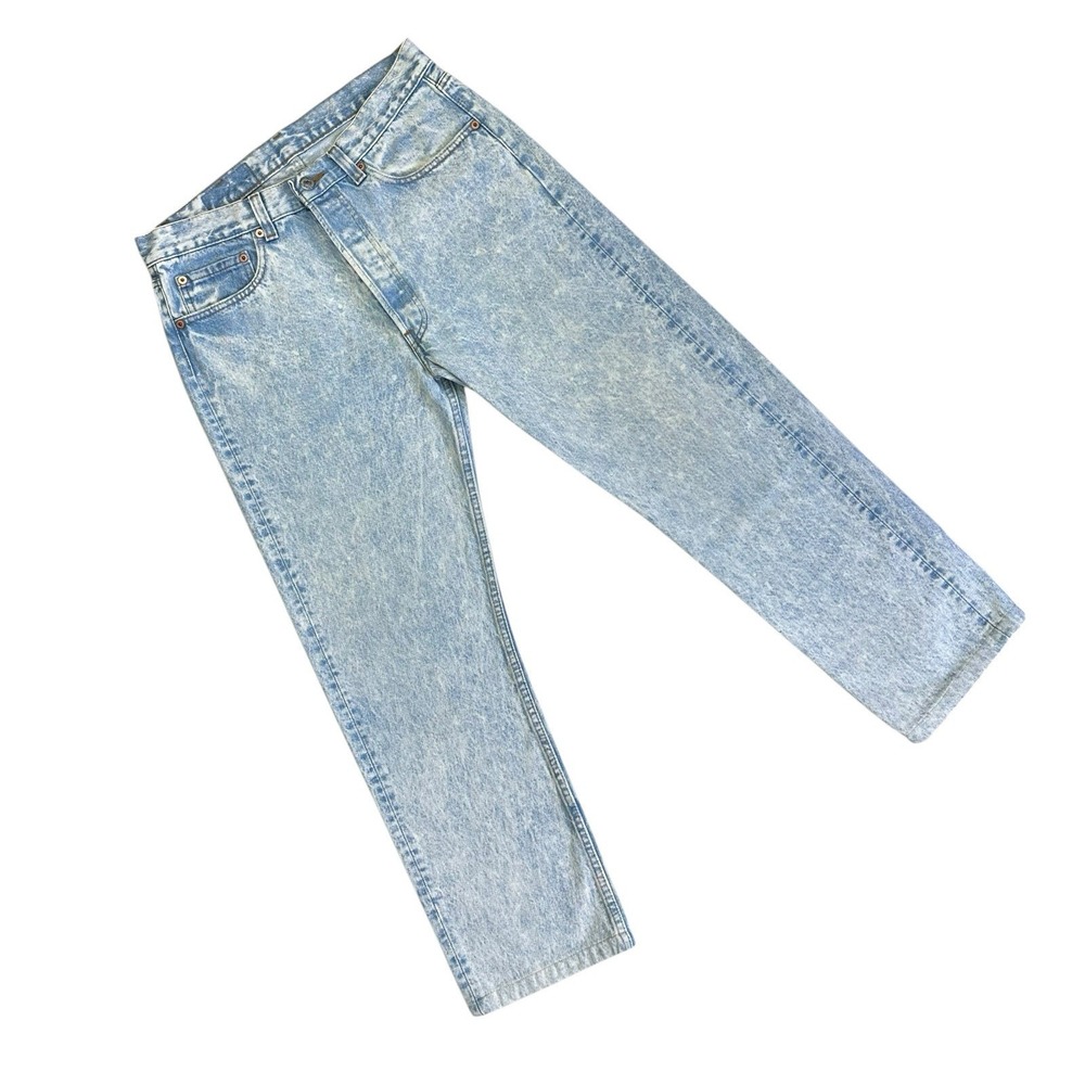 Vtg 80s Levis 501 Jeans Made USA Men 33x30 (Fits 32x28) Acid Wash Hair Band Rock